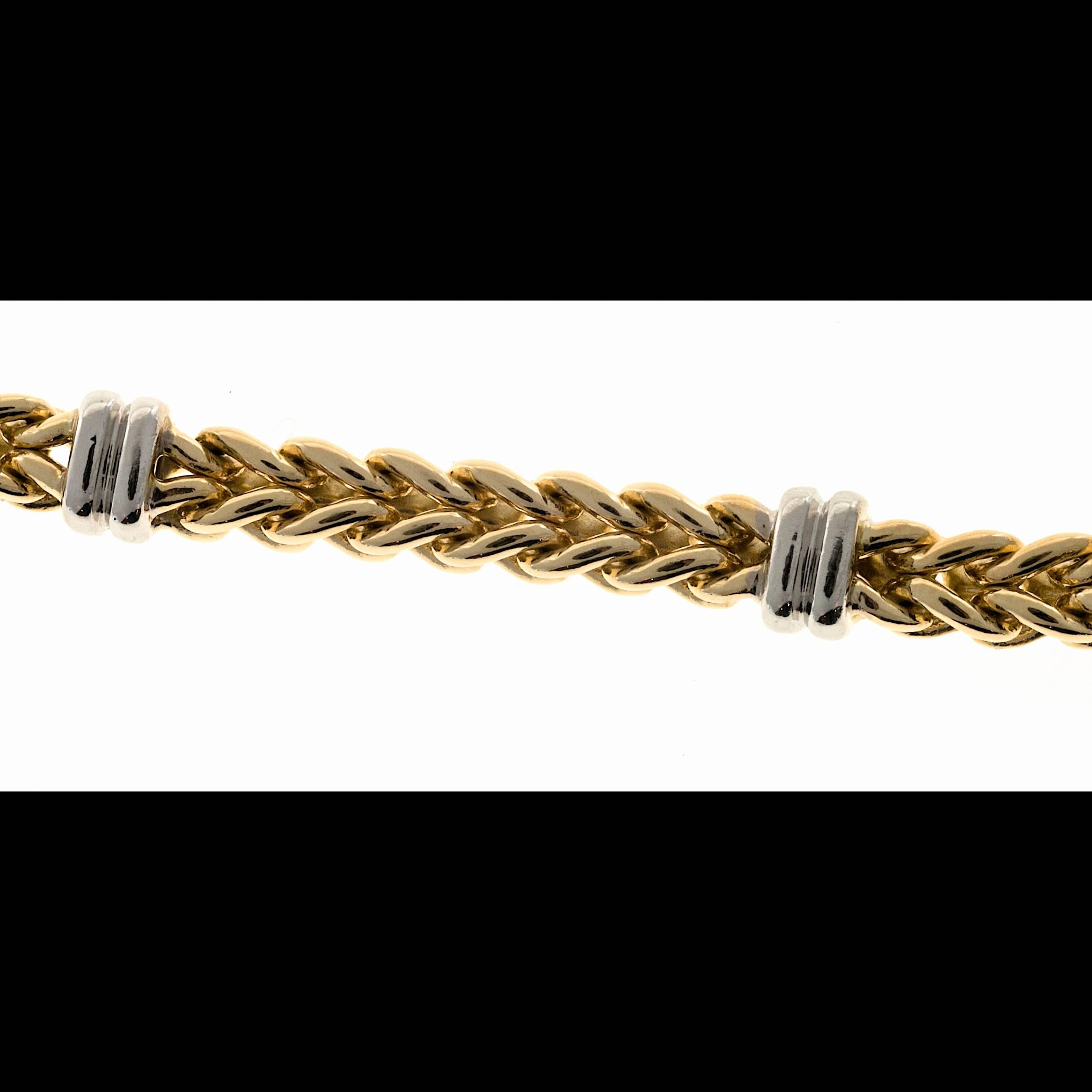 Women's Yellow White Gold Woven Bracelet 