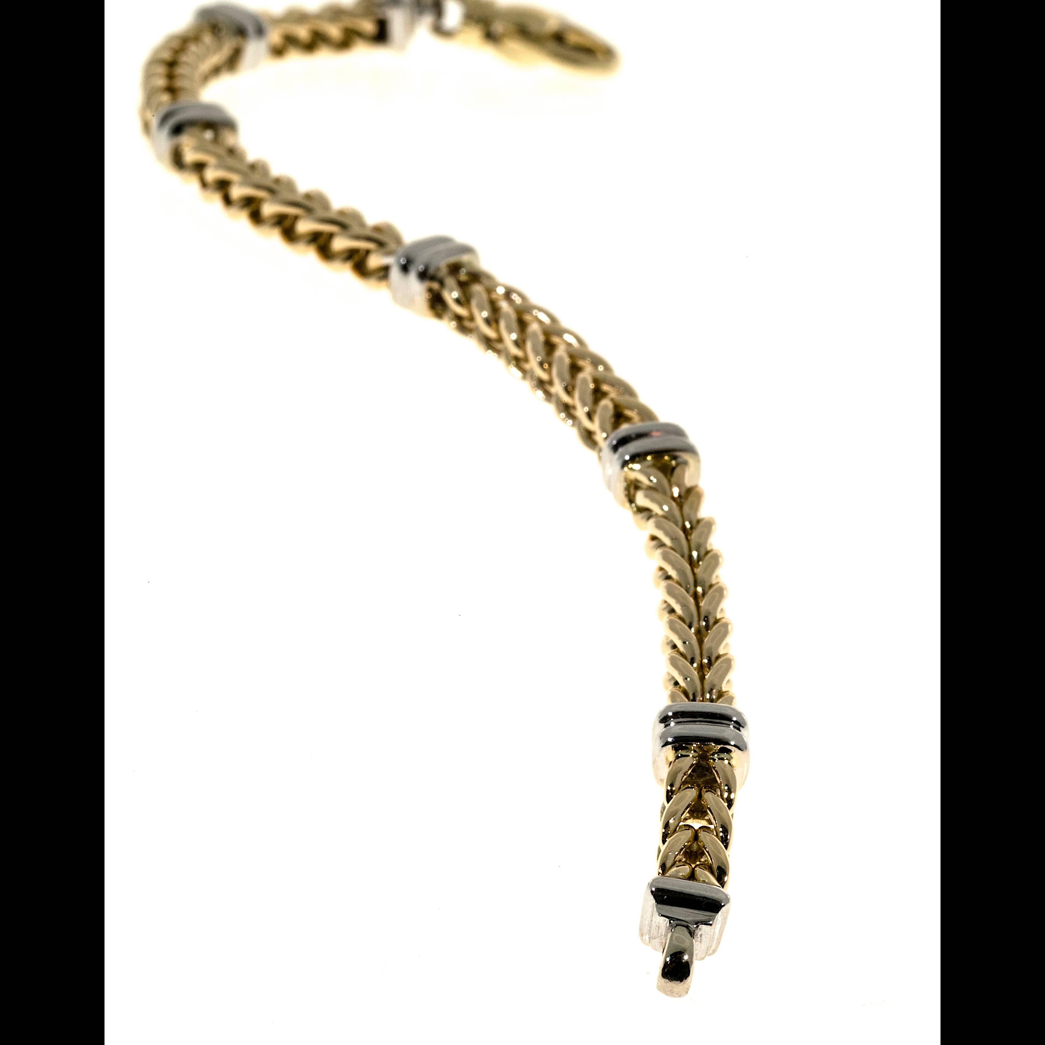 Yellow White Gold Woven Bracelet  2