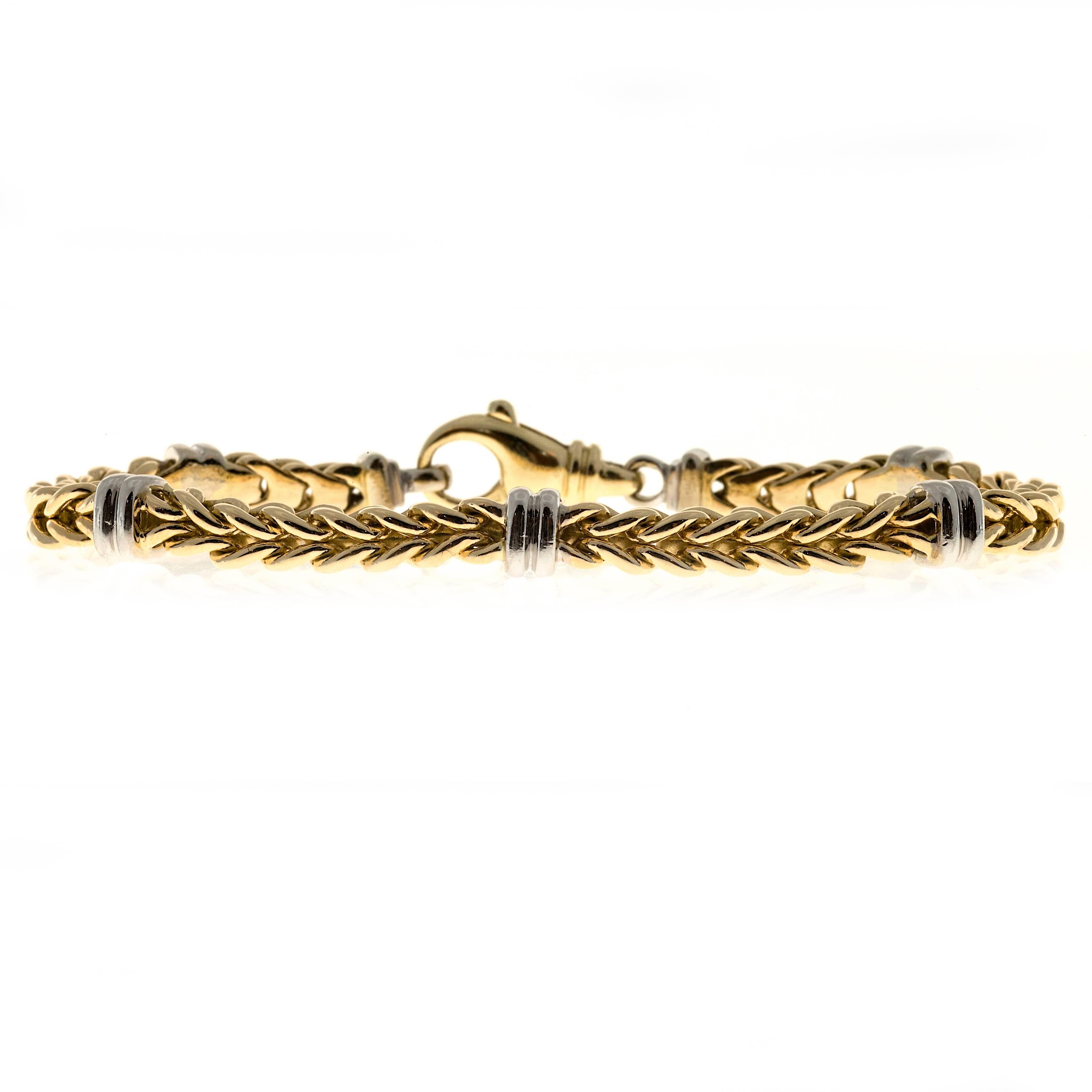 Yellow White Gold Woven Bracelet  3