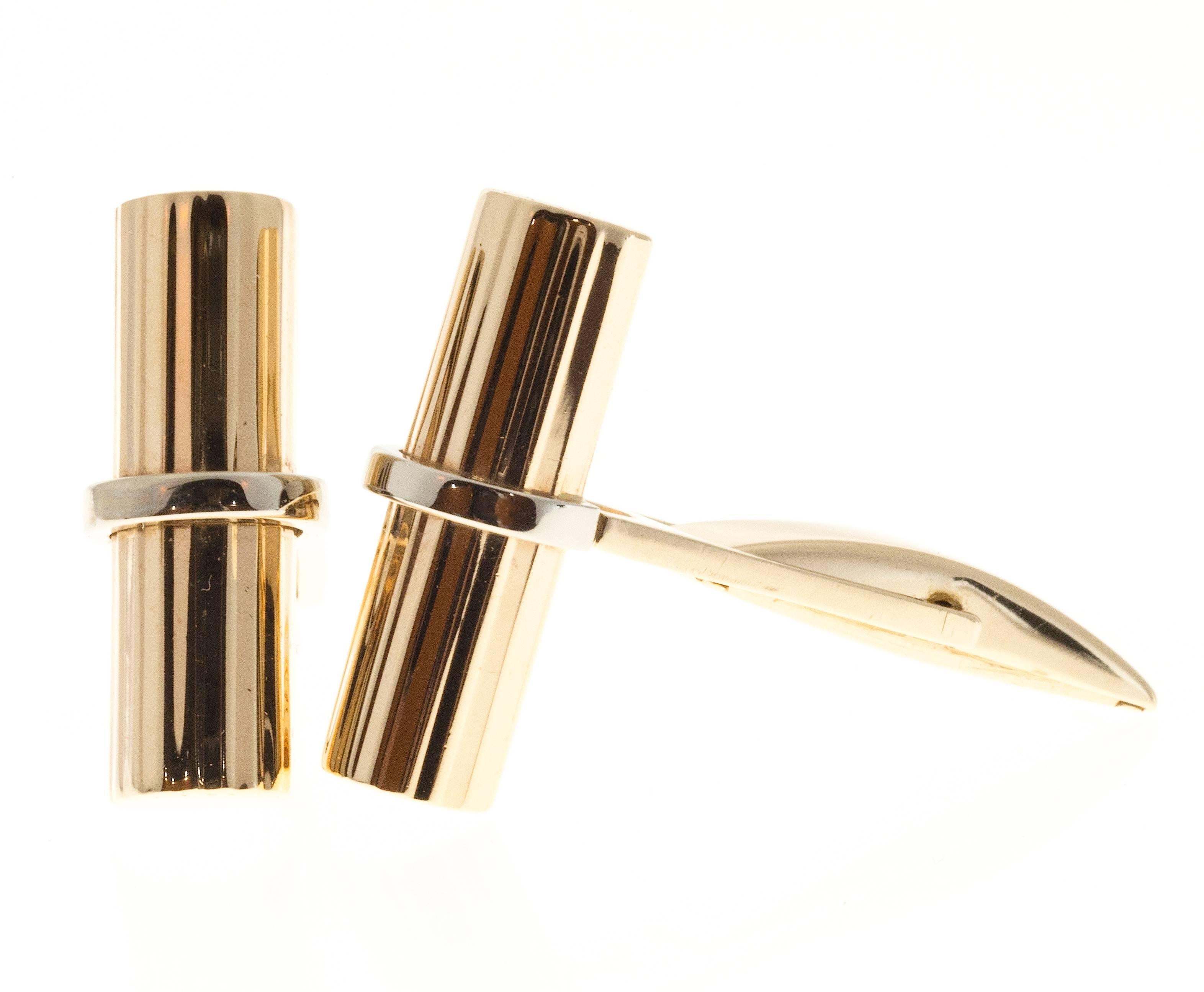 Larter & Sons Ribbed Bar Gold Cufflinks 6