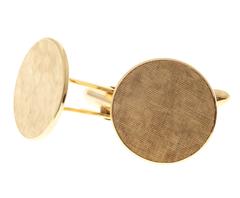Dolan & Bullock Gold Florentined Round Disc Clip Back Cufflinks