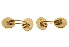 Art Deco Onyx Concave Double Sided Gold Platinum Cufflinks