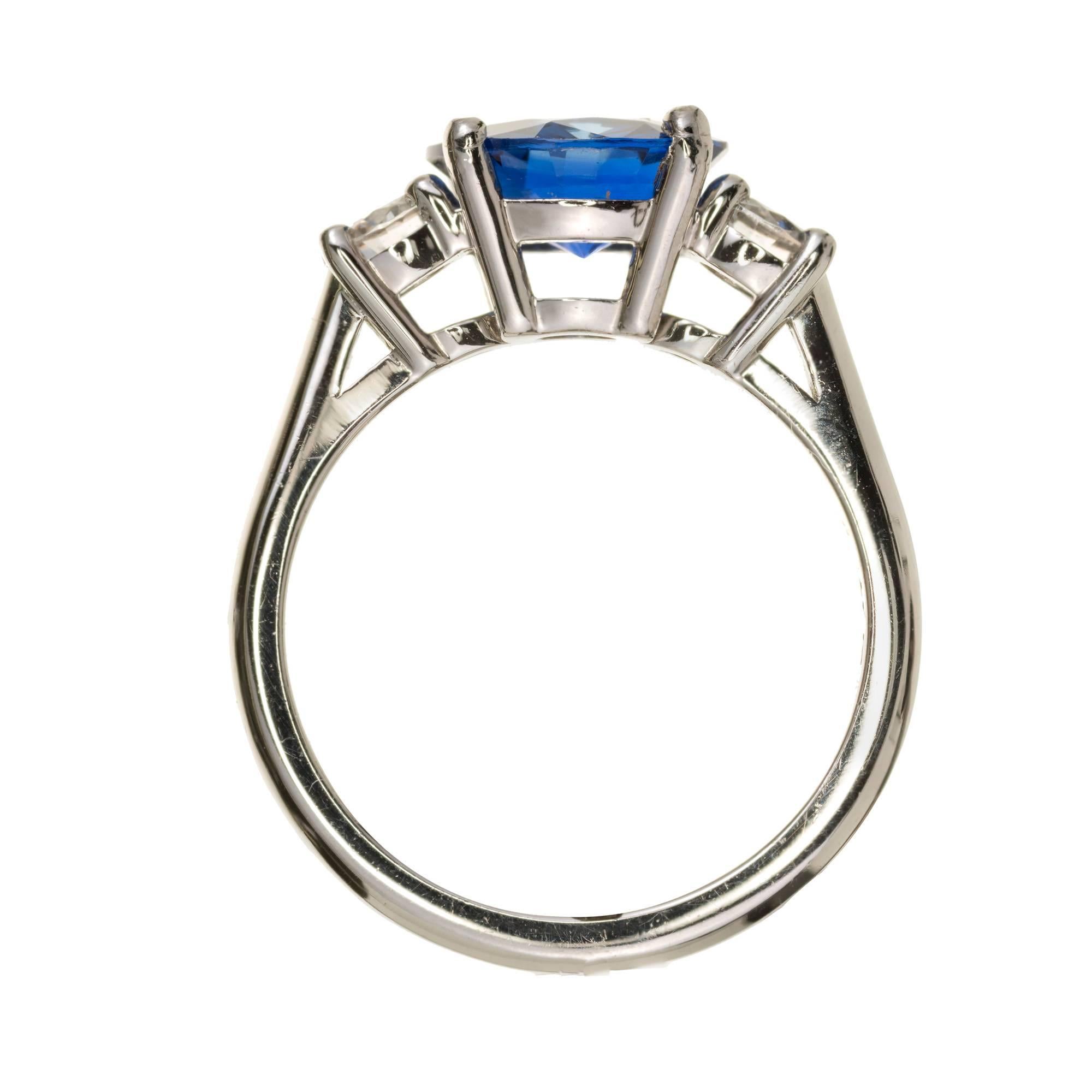 Peter Suchy 2.19 Carat Ceylon Sapphire Diamond Platinum Engagement Ring 4