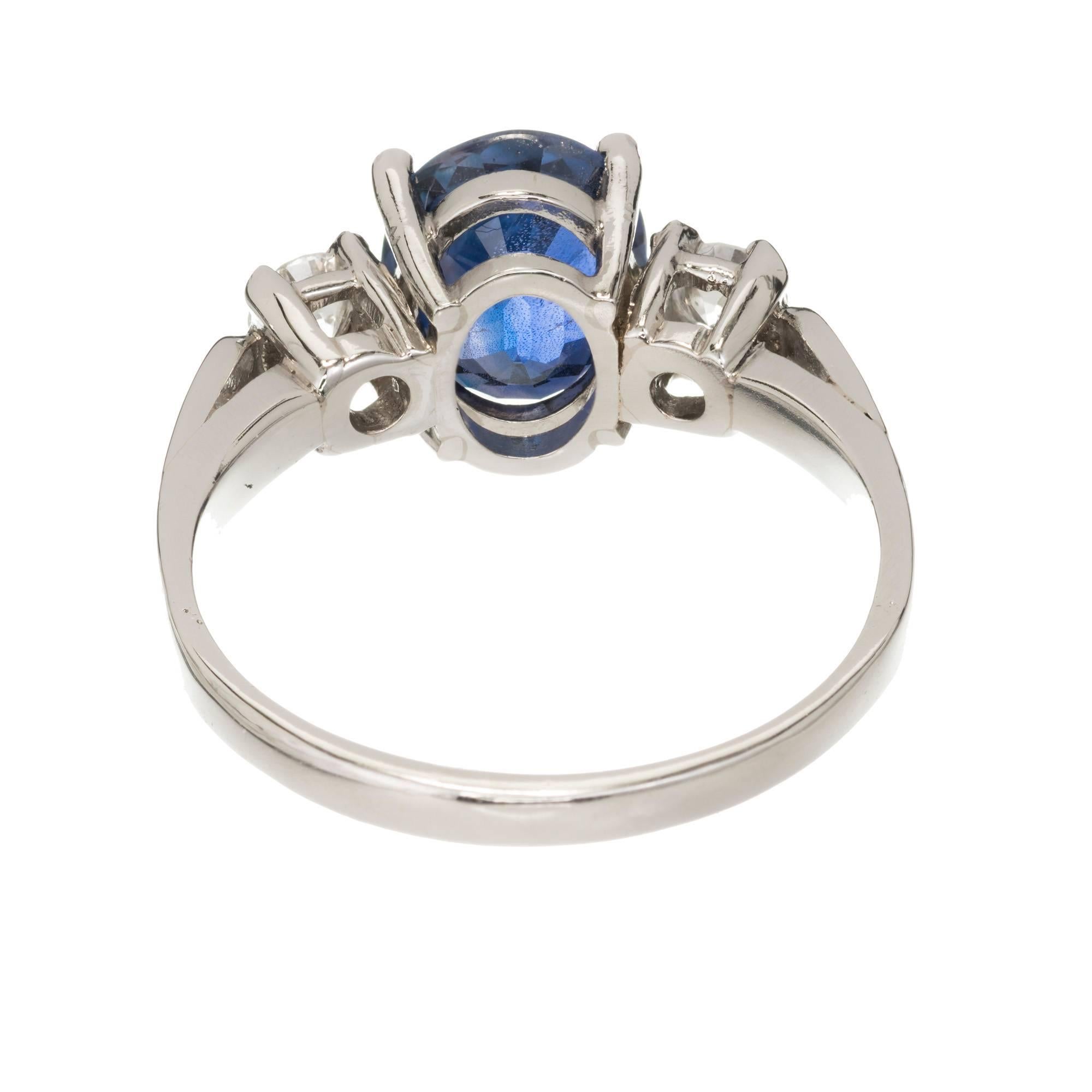 Peter Suchy 2.19 Carat Ceylon Sapphire Diamond Platinum Engagement Ring 3