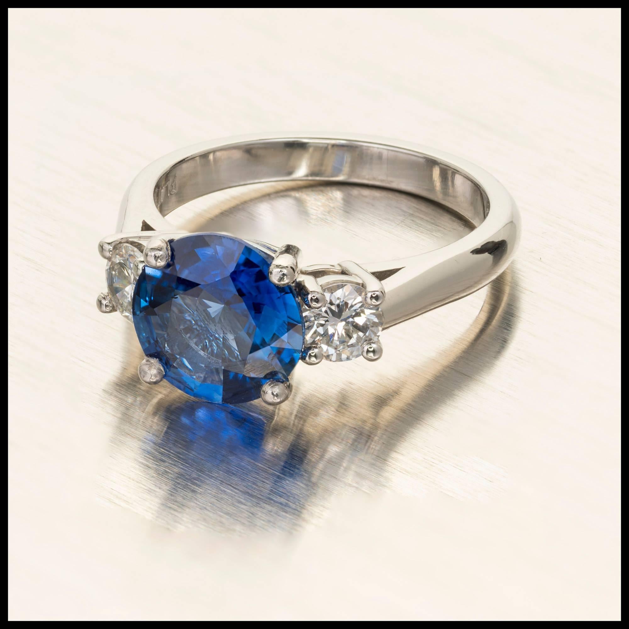 Peter Suchy 2.19 Carat Ceylon Sapphire Diamond Platinum Engagement Ring In Excellent Condition In Stamford, CT