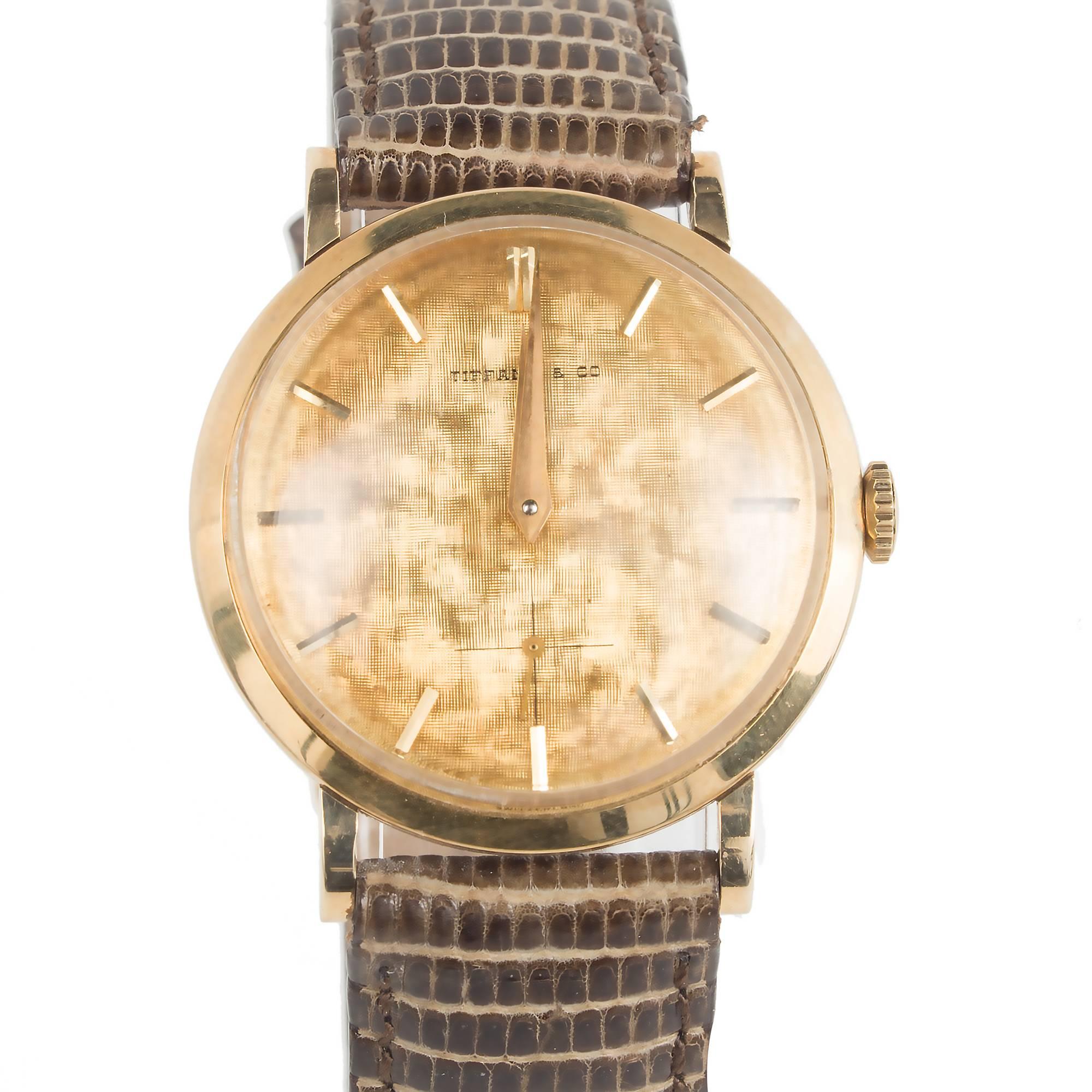 Tiffany & Co. Movado Yellow Gold Men's Wristwatch, circa 1951