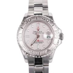 Used Rolex Ladies Stainless Steel Platinum Yachtmaster Wristwatch Ref 169622