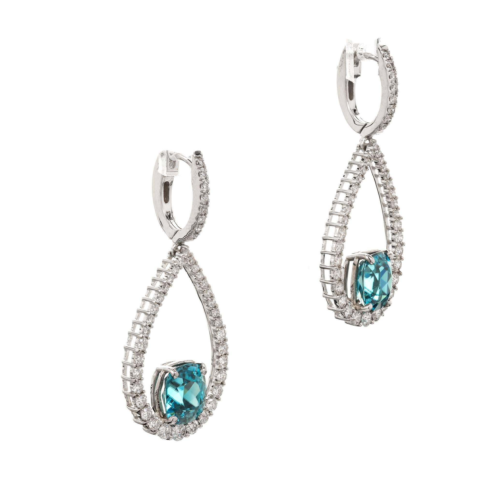 blue zircon earrings gold