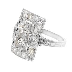 Art Deco Old European Cut Diamond Platinum Ring Circa 1920 11