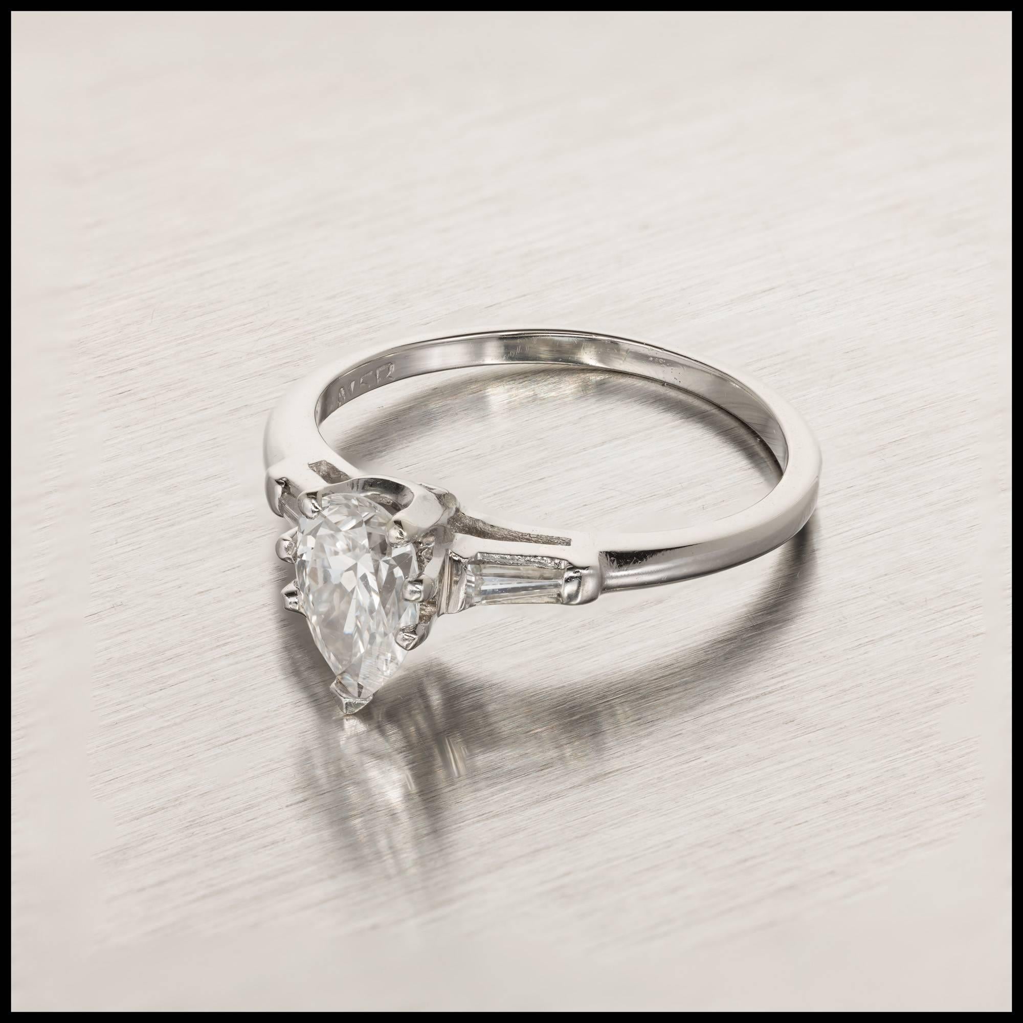 three stone pear shaped engagement ring