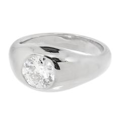 Men’s Diamond Old European Cut Gold Dome Ring