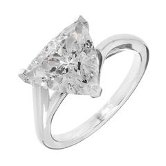 Peter Suchy 3.04 Carat Triangle Diamond Solitaire Platinum Engagement Ring