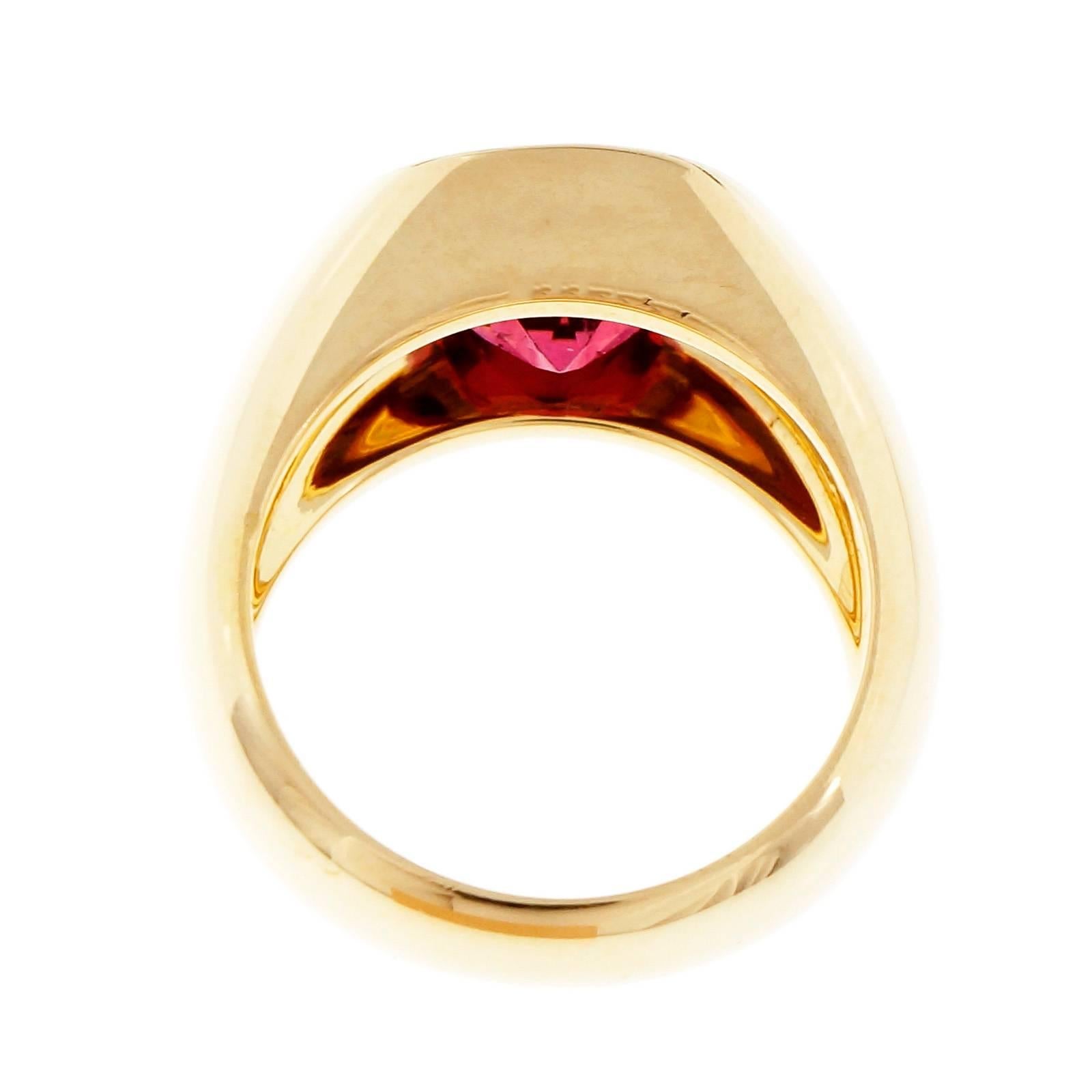 Tiffany & Co. Cushion Pink Tourmaline Gold Ring  3