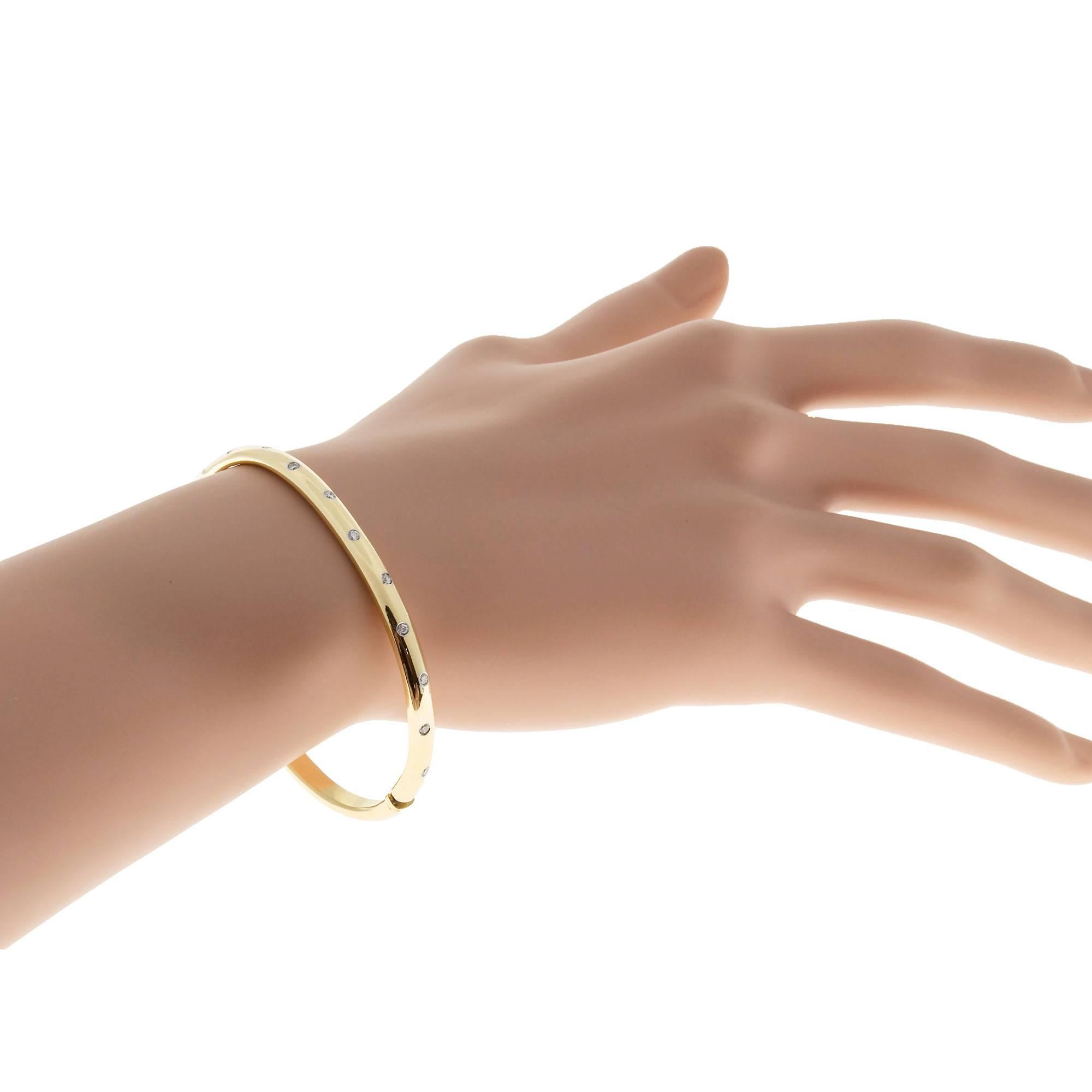 Tiffany Etoile Diamond Yellow Gold Bangle Bracelet 2