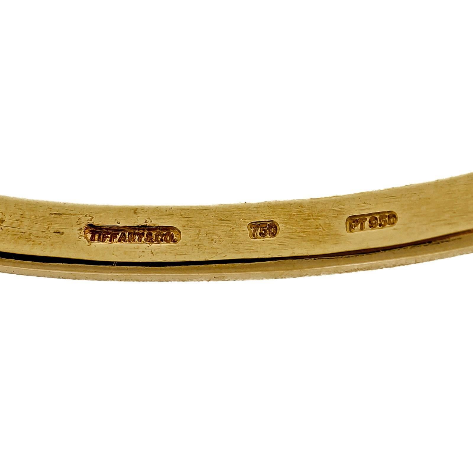 Tiffany Etoile Diamond Yellow Gold Bangle Bracelet In Good Condition In Stamford, CT