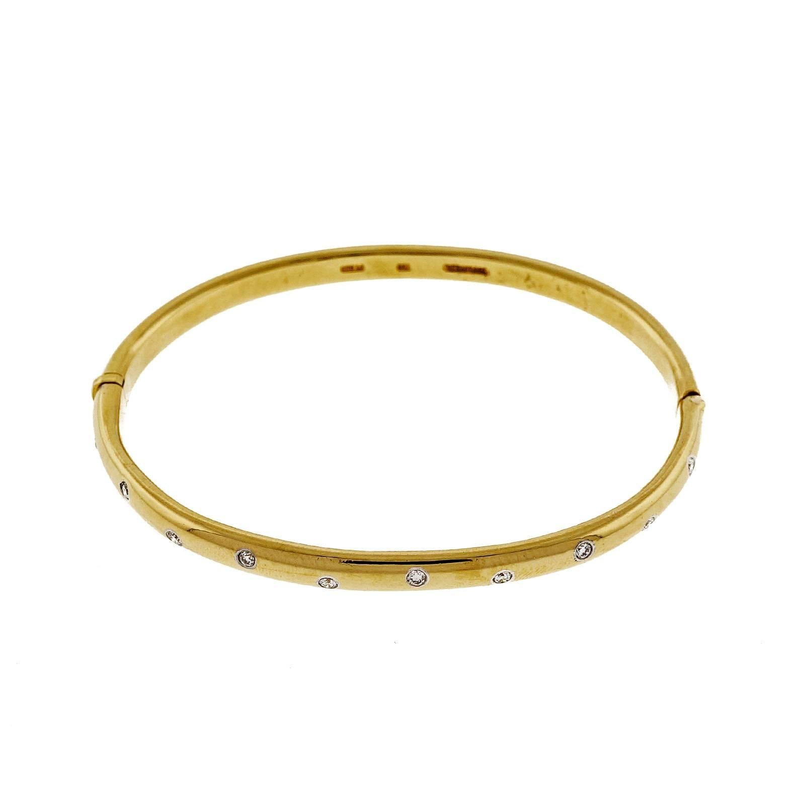 Tiffany Etoile Diamond Yellow Gold Bangle Bracelet 1