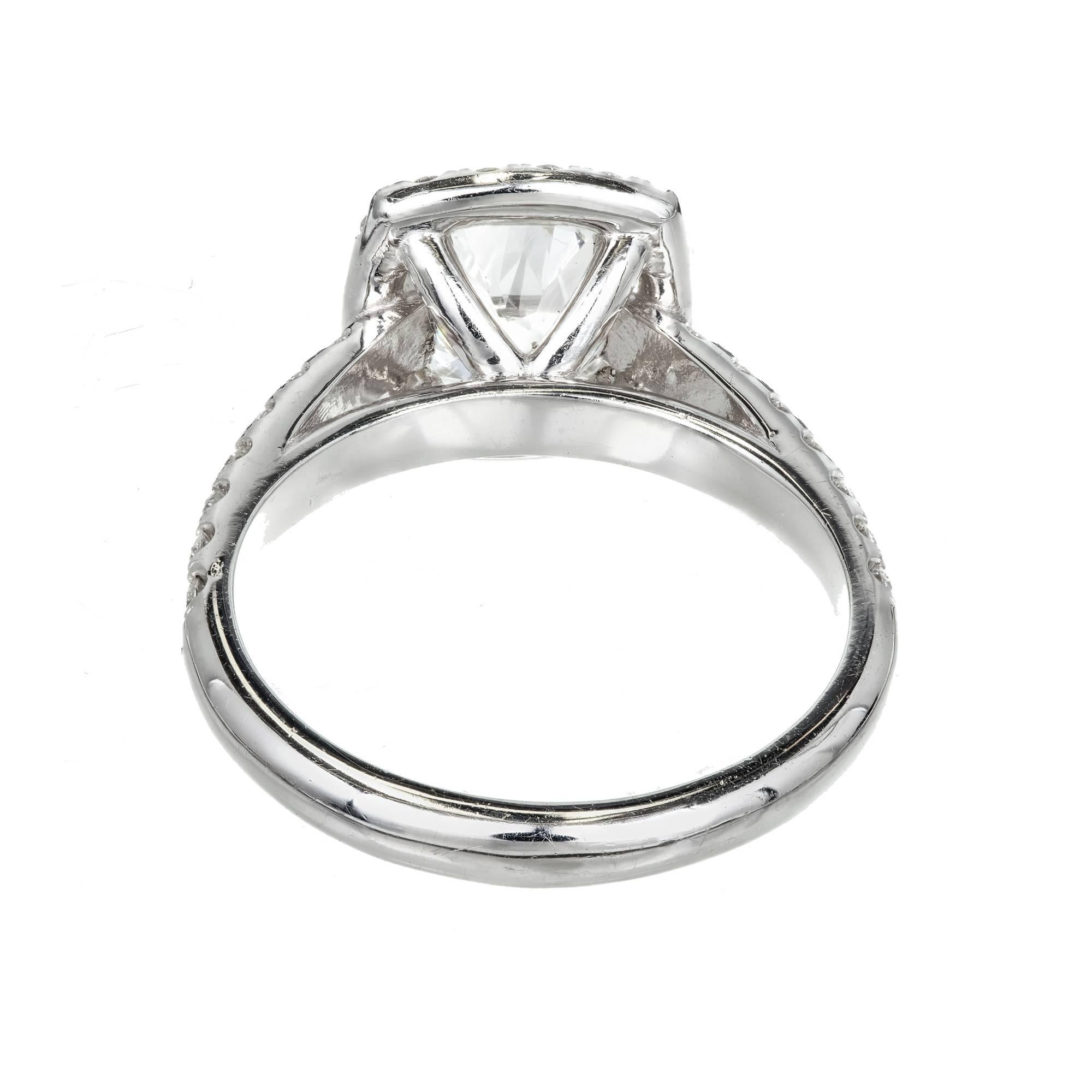 Peter Suchy GIA Certified 1.81 Carat Diamond Halo Platinum Engagement ...