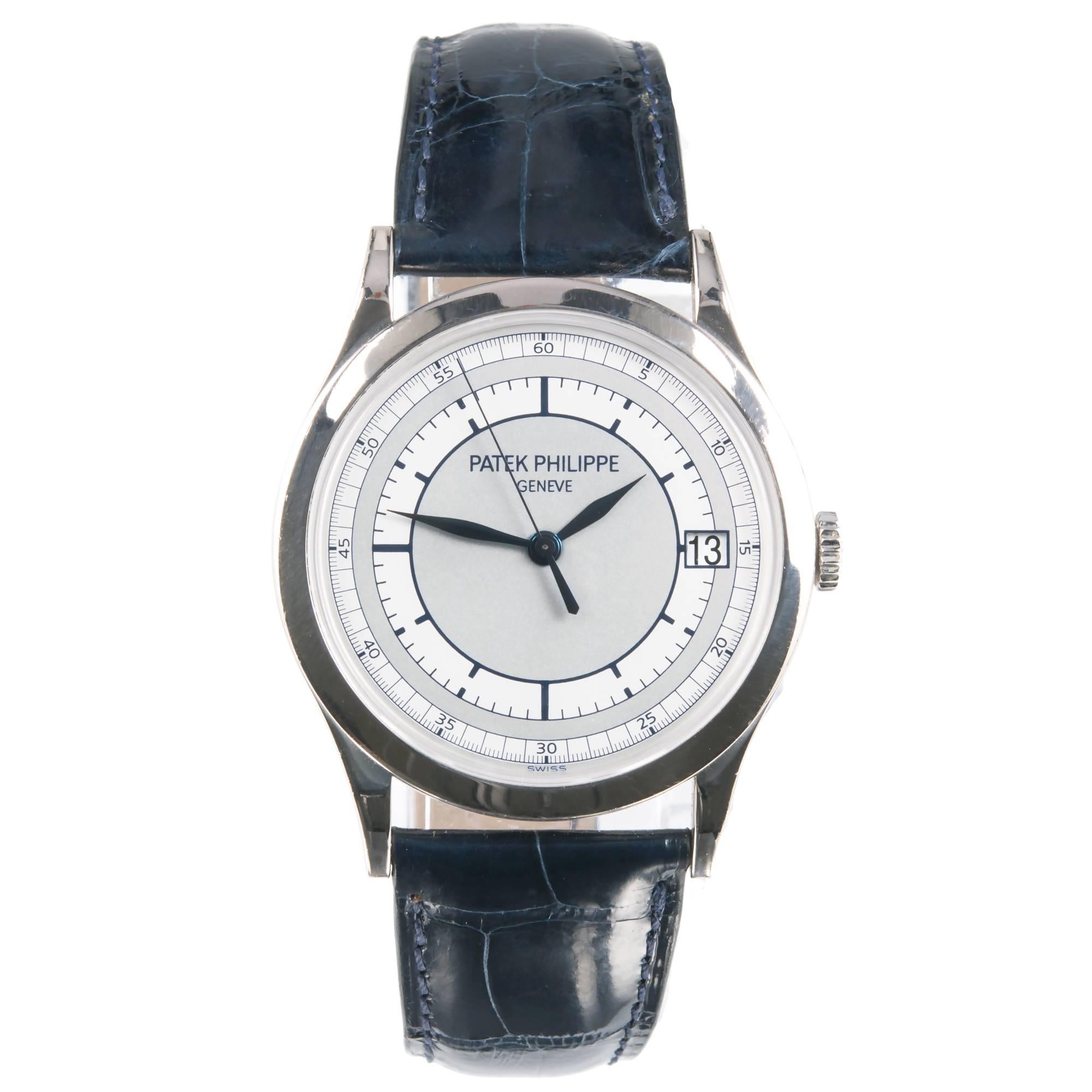Patek Philippe White Gold Calatrava Automatic Wristwatch Ref 5296G