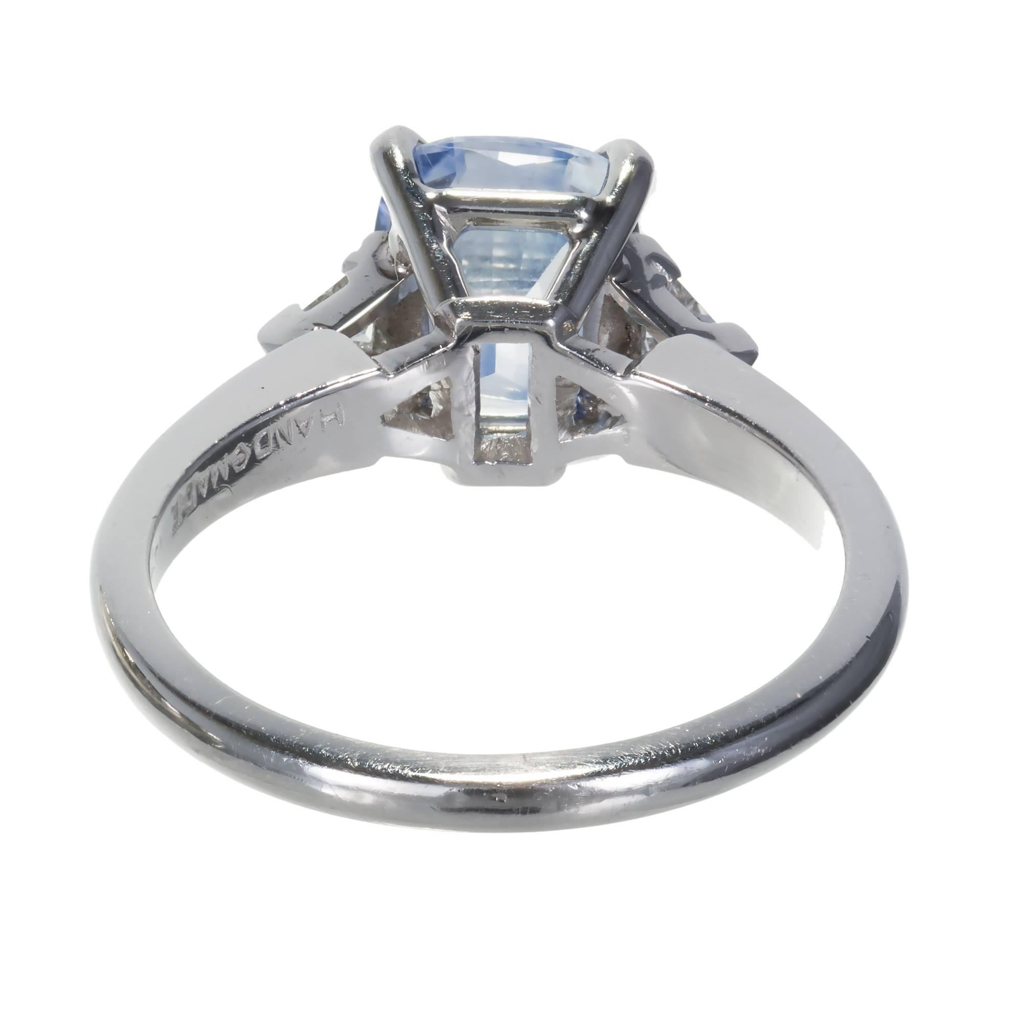 Women's 1.99 Carat GIA Certified Blue Sapphire Diamond Platinum Engagement Ring