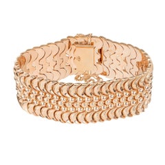 Orosa Midcentury Rose Gold Wide Hinged Link Bracelet