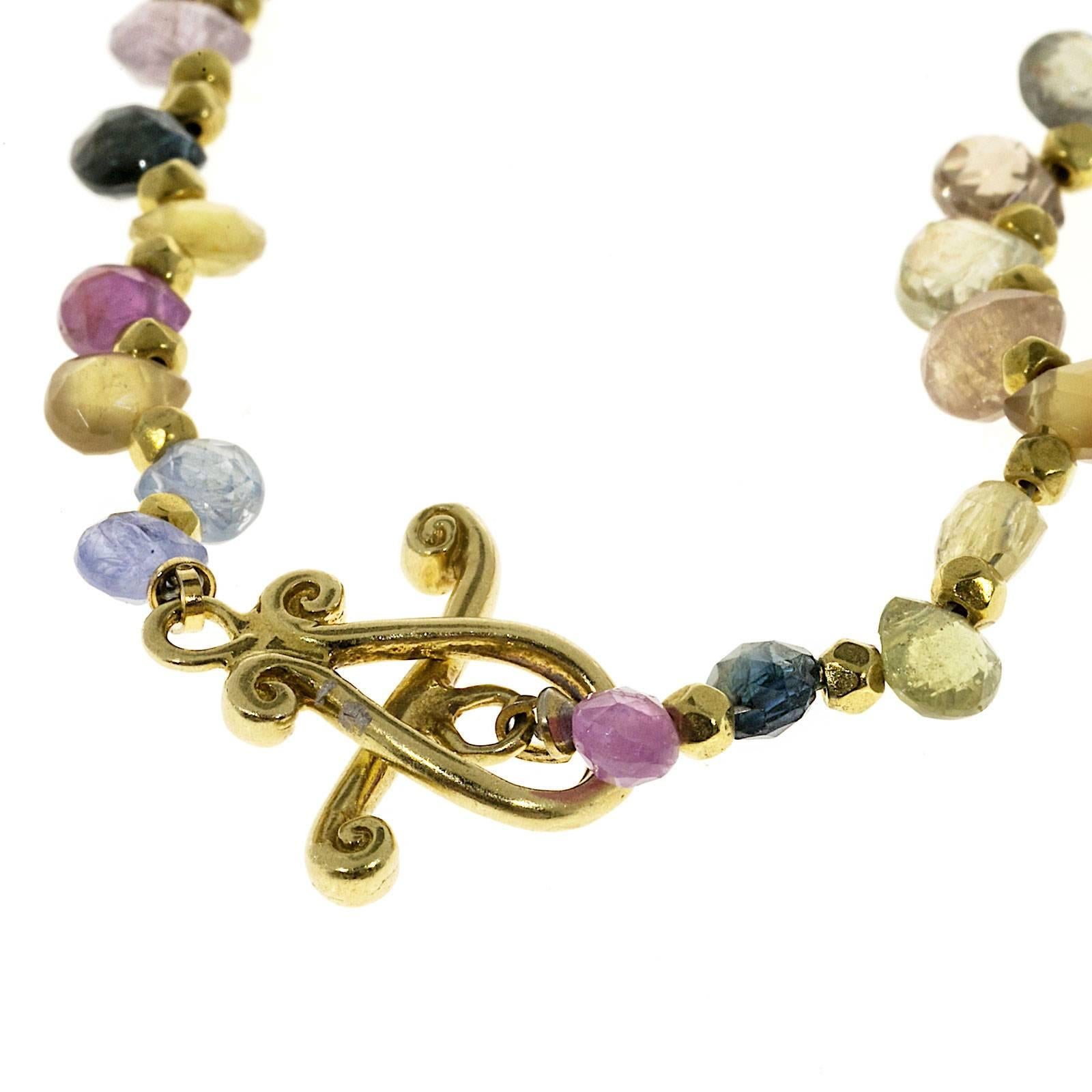 Women's Robin Rotenier Multi-Color Sapphire Yellow Gold Necklace