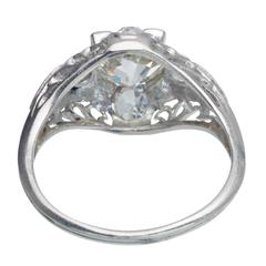 EGL Certified 1.40 Carat Victorian Diamond Filigree Platinum Engagement Ring