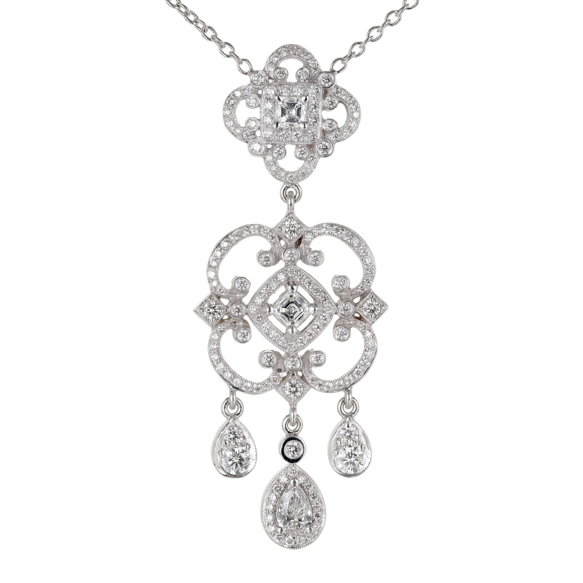Penny Preville 1.59 Carat Diamond Gold Chandelier Style Pendant Necklace