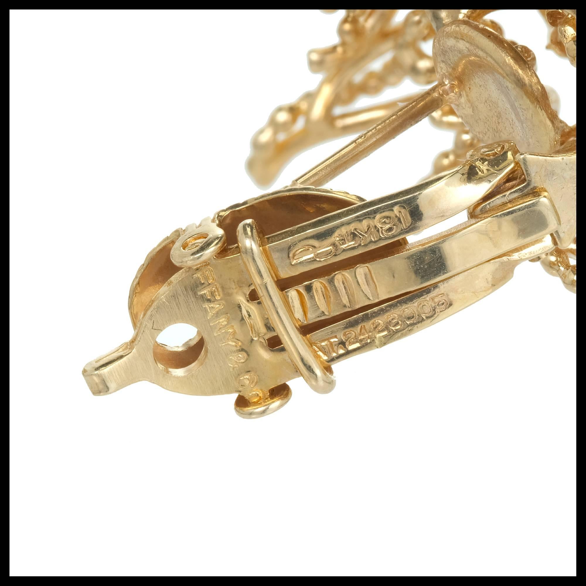 Tiffany & Co. Boucles d'oreilles à clips flamme en or et rubis Pour femmes en vente