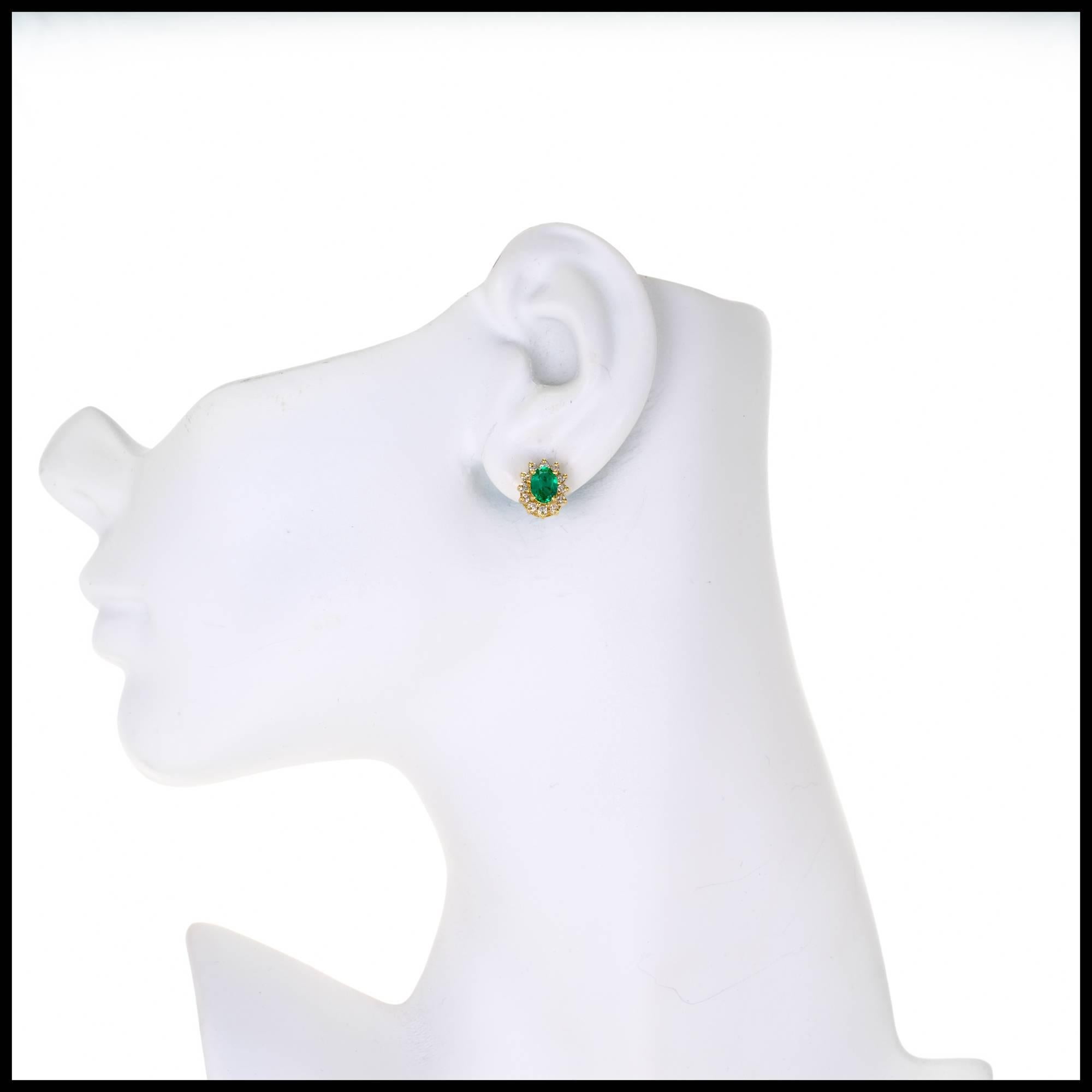 emerald green gold earrings