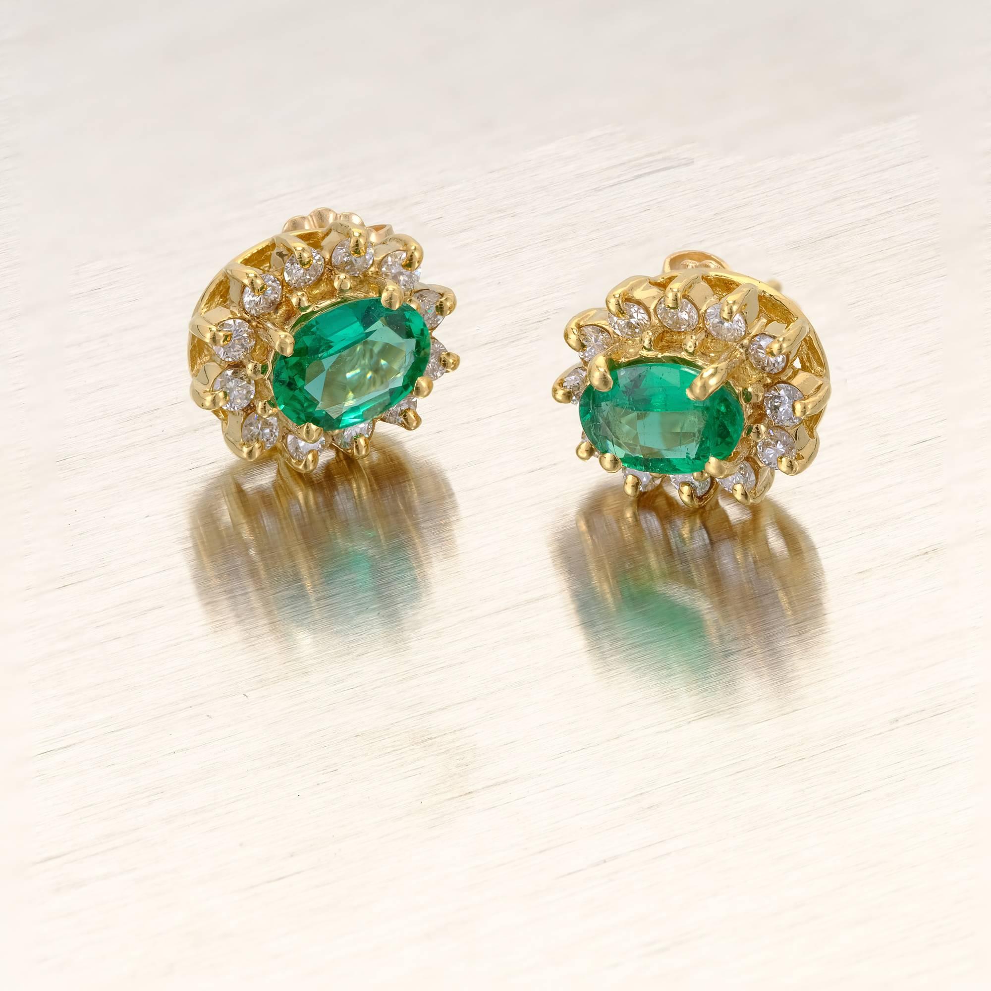 emerald green and gold earrings