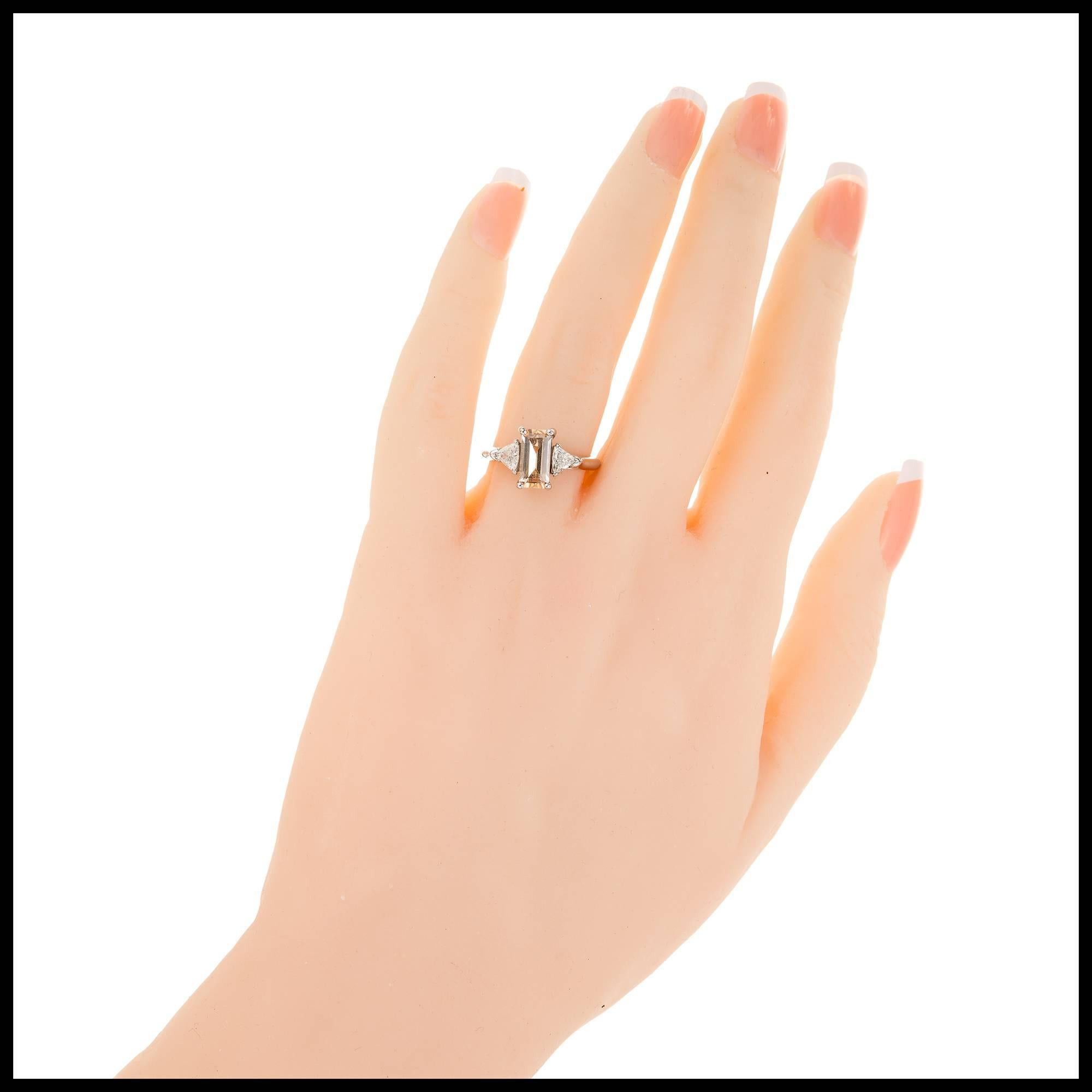 Women's Peter Suchy 1.44 Carat Natural Sapphire Diamond Three-Stone Platinum Ring