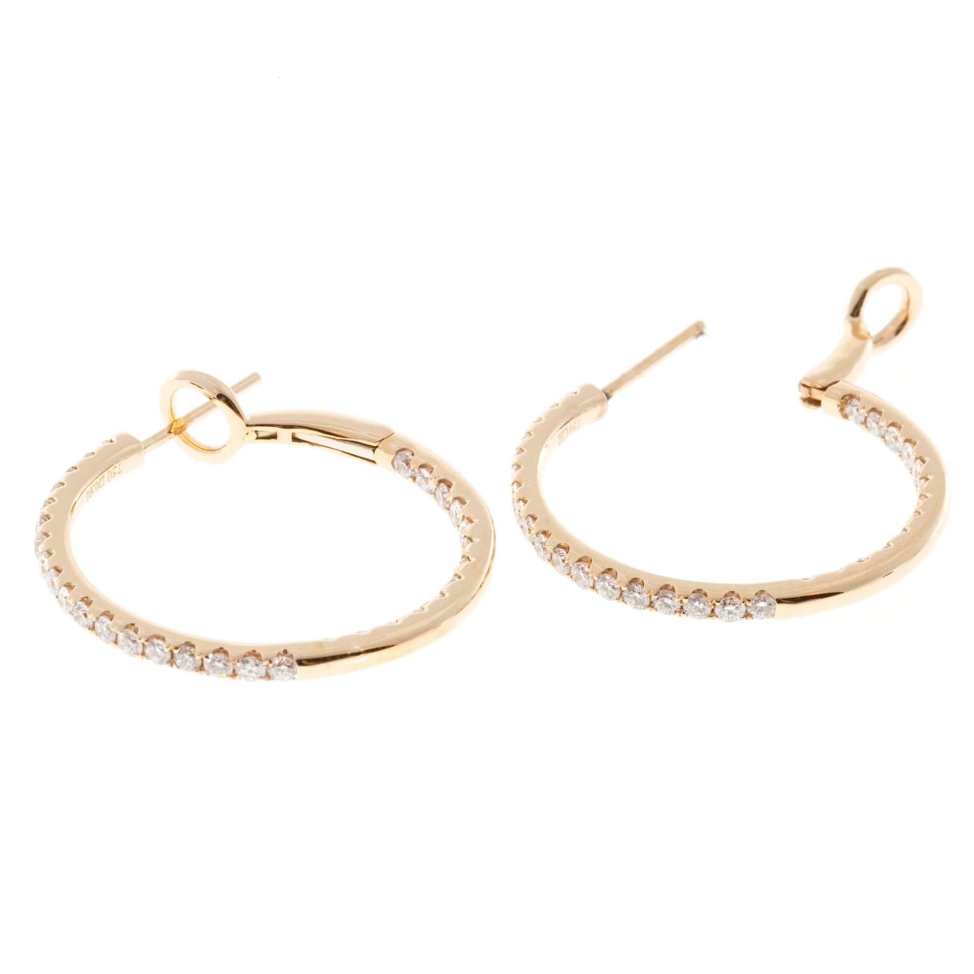 Diamond Gold Hoop Earrings 2