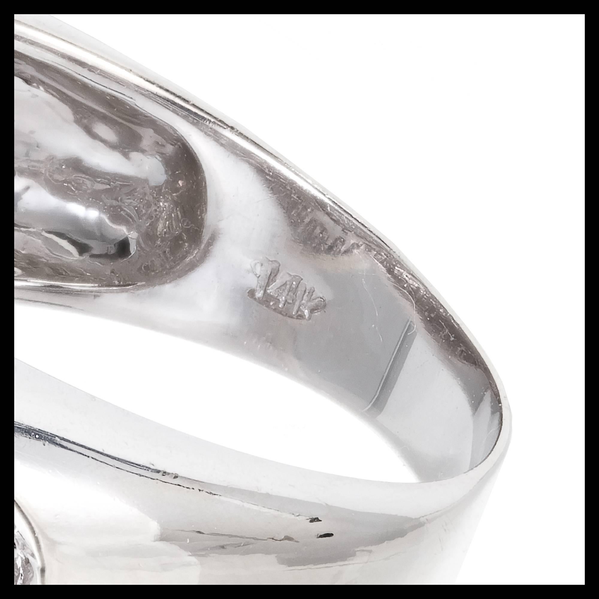 2.75 Carat Domed Diamond White Gold Heart Cocktail Ring 2