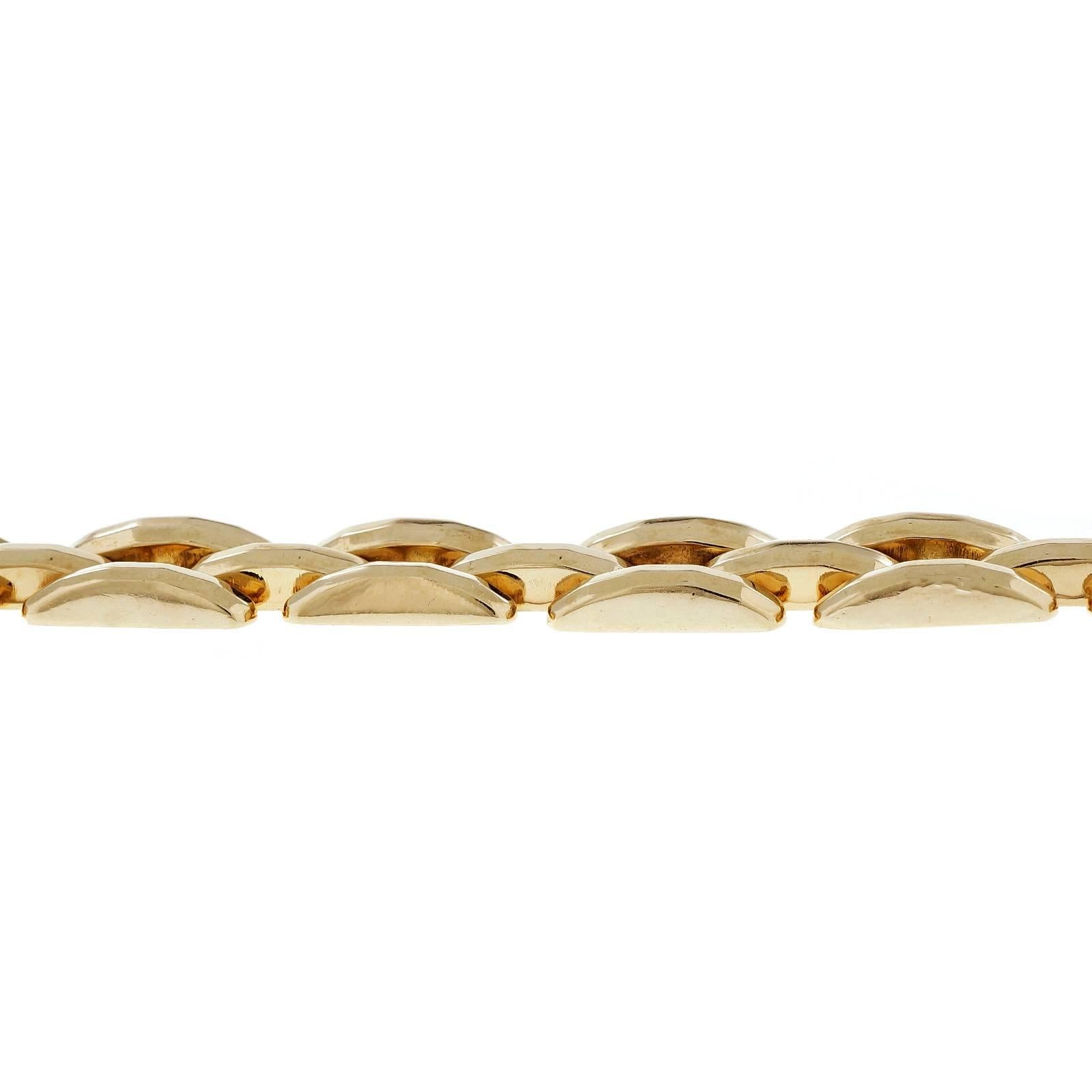 Women's Mid-Century Three-Row Faceted Gold Track Bracelet
