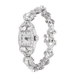Tiffany & Co. Hamilton Ladies Platinum Diamond Bracelet Wristwatch, circa 1940