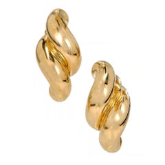 Tiffany & Co. Yellow Gold Double Swirl Link Clip Post Earrings