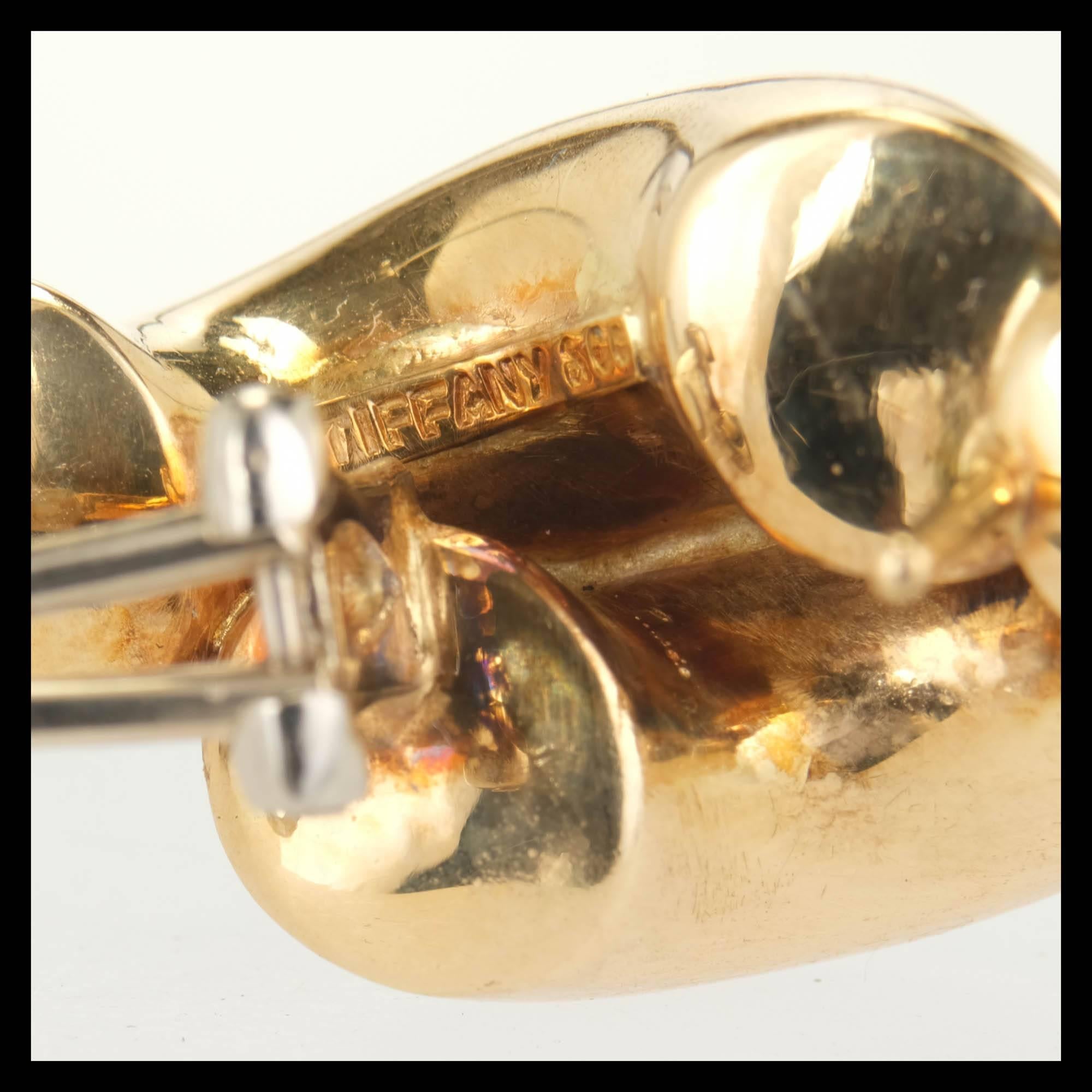 Tiffany & Co. Gelbgold Double Swirl Link Clip Post Ohrringe Damen im Angebot