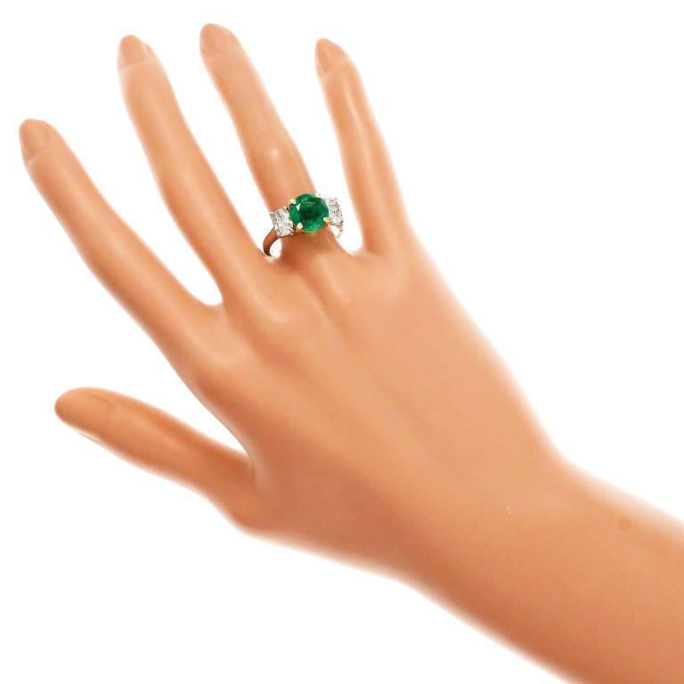 Peter Suchy 3.07 Carat Emerald Diamond Platinum Gold Engagement Ring at ...
