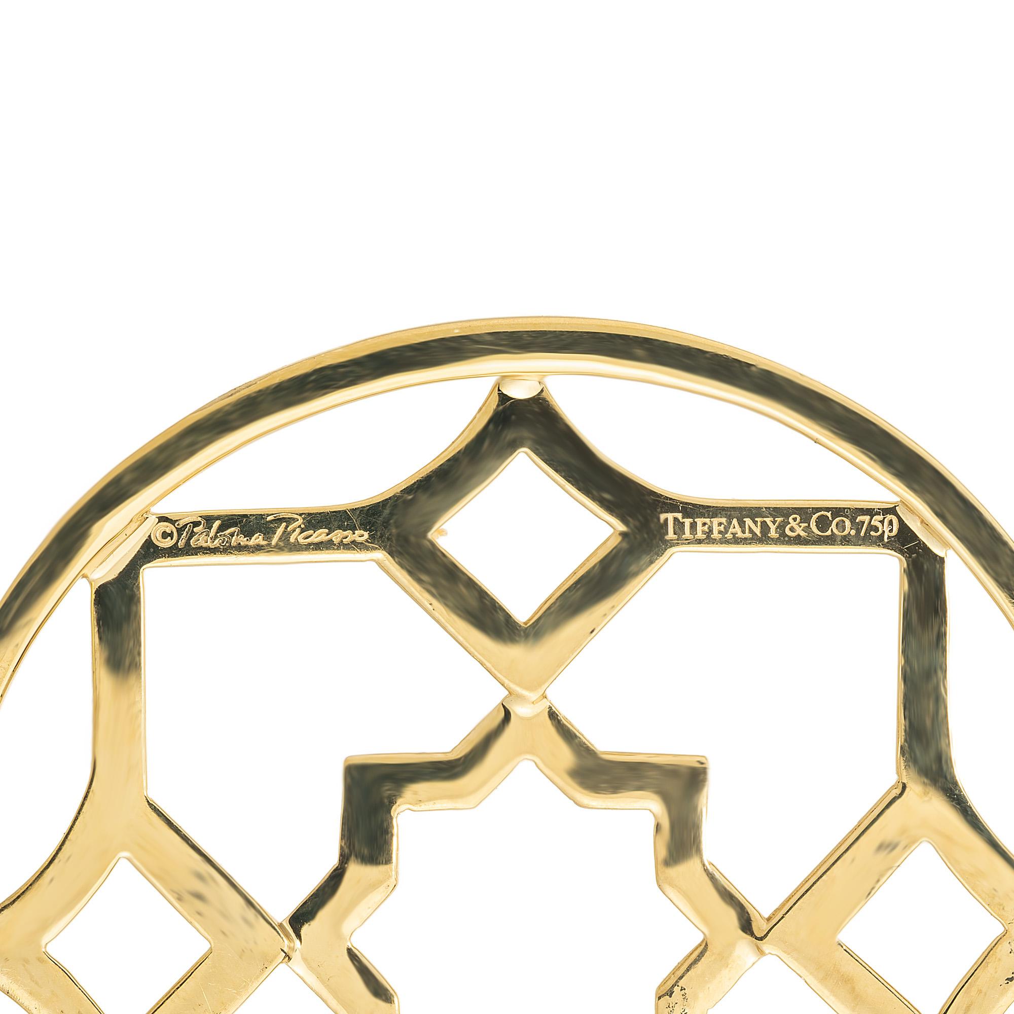 Donna Tiffany & Co. Collana con medaglione Zellige in oro giallo Paloma Picasso in vendita