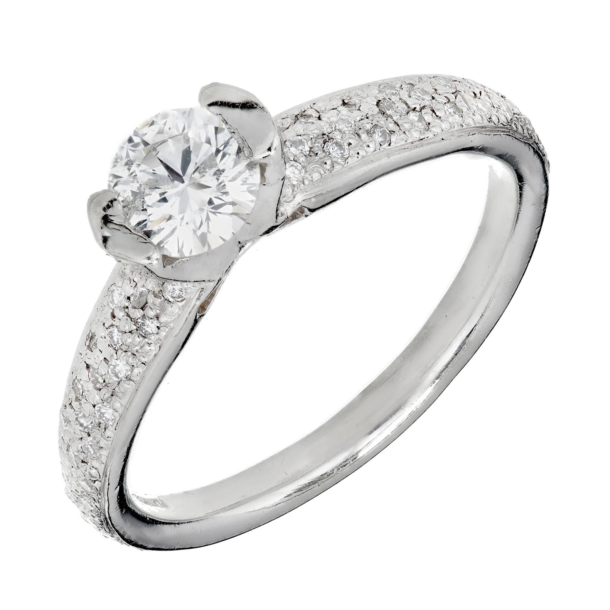 Mosi EGL Certified .52 Carat Diamond Platinum Engagement Ring For Sale