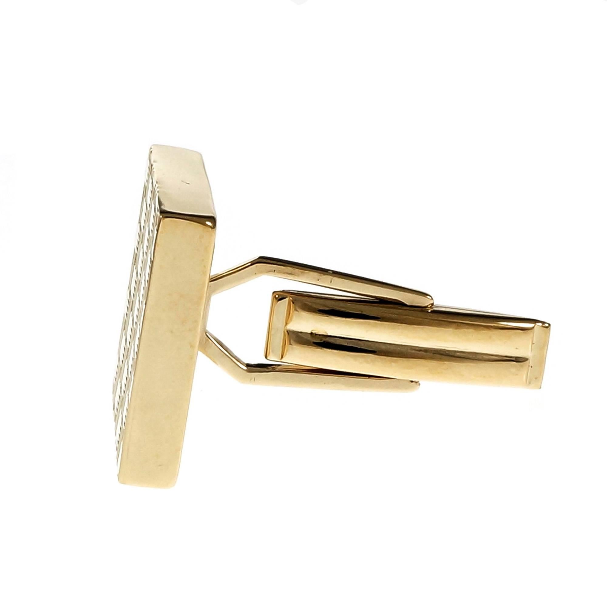 Braided Yellow Gold Cufflinks 3