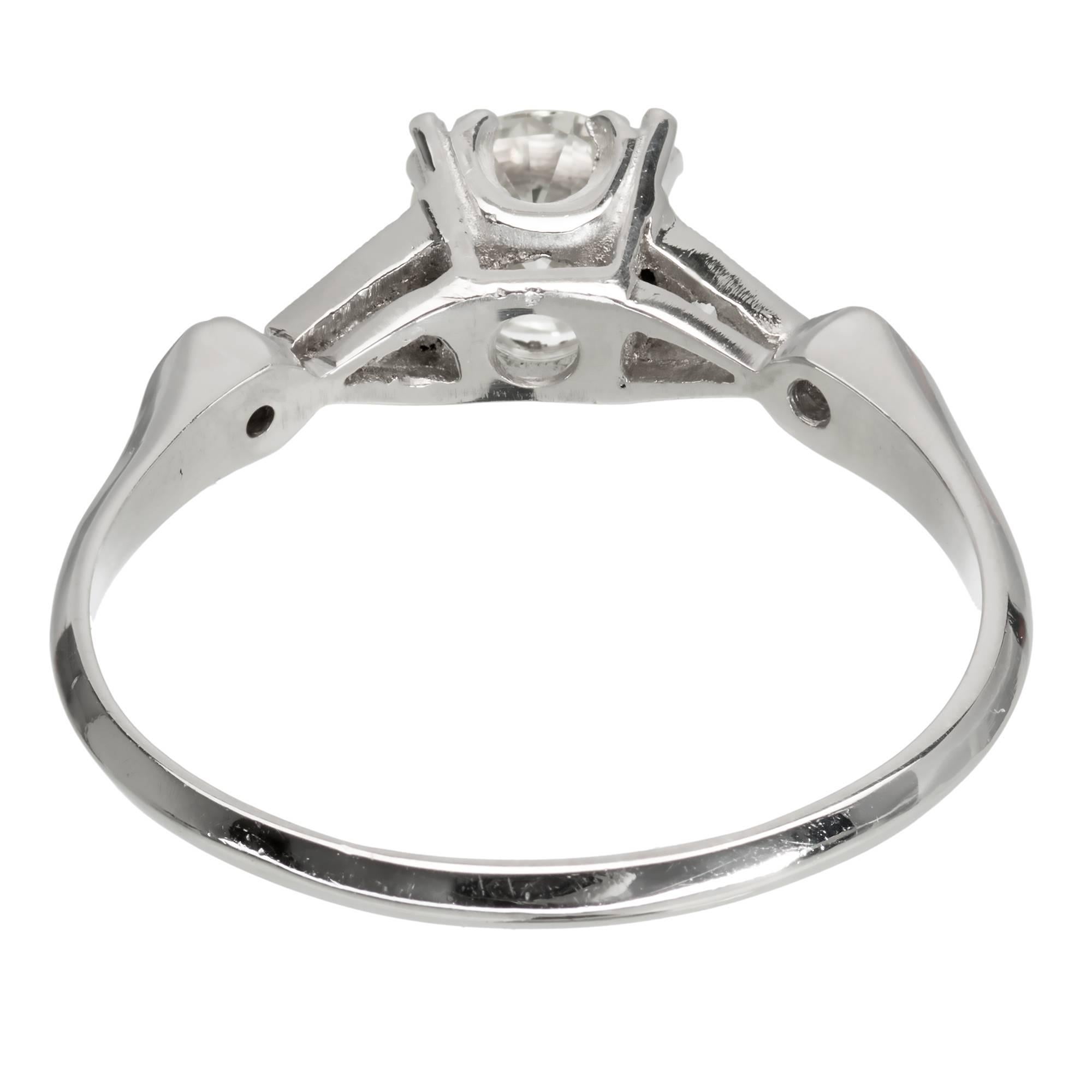 Women's  .75 Carat EGL Certified Traditional Cut Diamond Platinum Engagement Ring