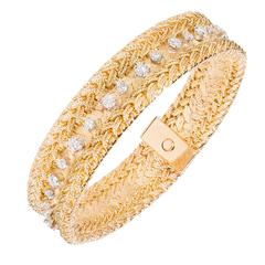 2.78 Carat Diamond Heavy Mesh Gold Bracelet 8