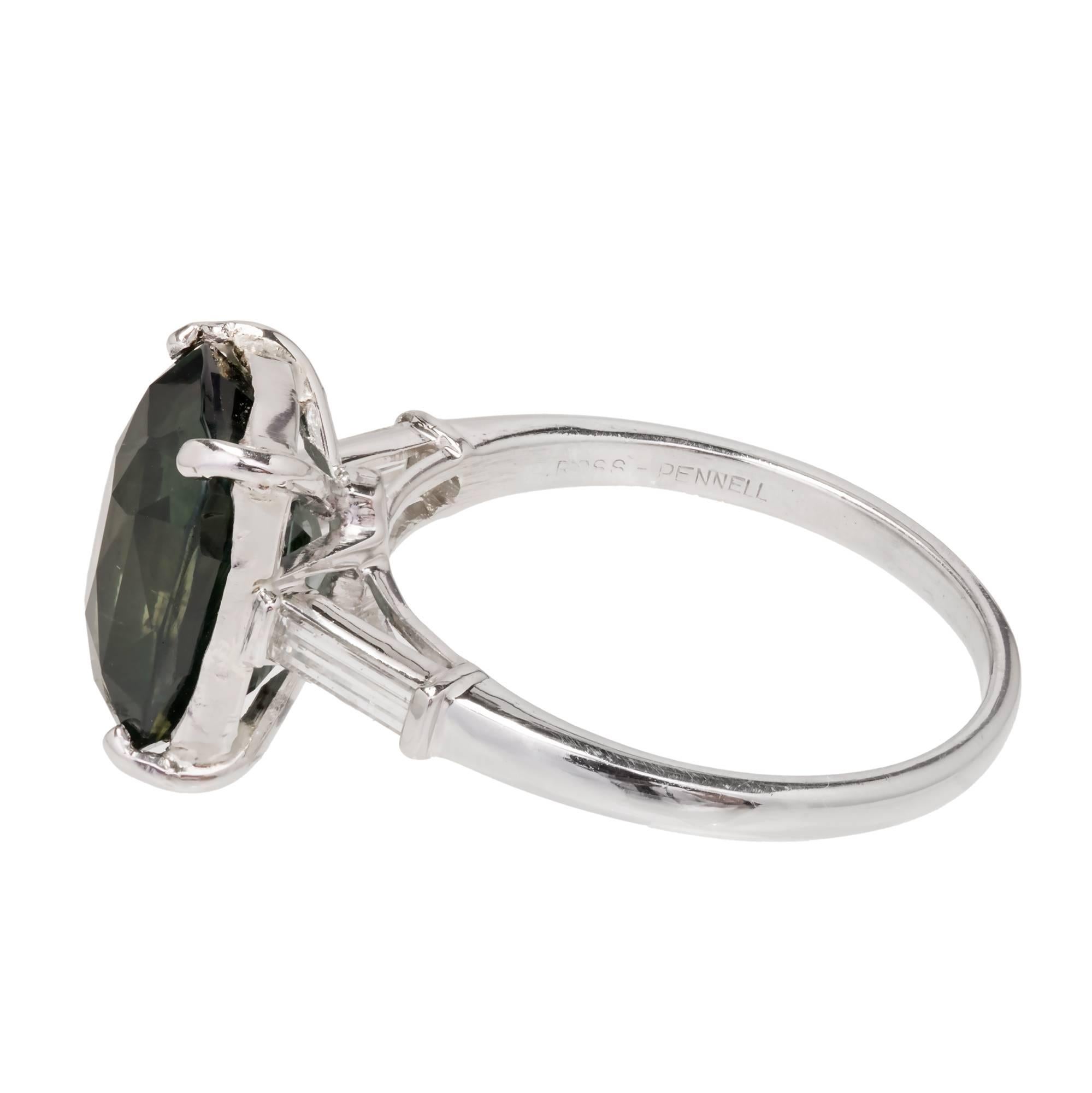 art deco green sapphire ring