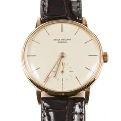 Retro Patek Philippe Rose Gold Calatrava Manual Wind Wristwatch Ref 3410