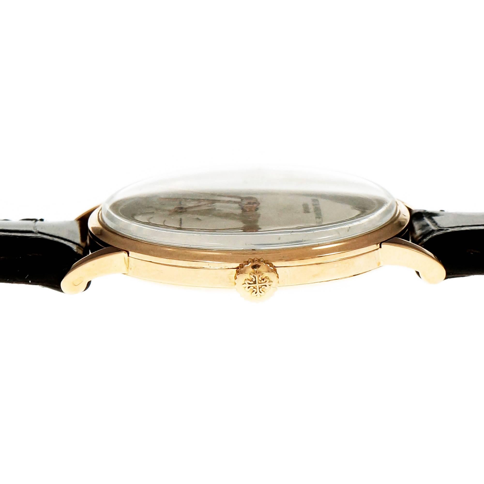 Men's Patek Philippe Rose Gold Calatrava Manual Wind Wristwatch Ref 3410