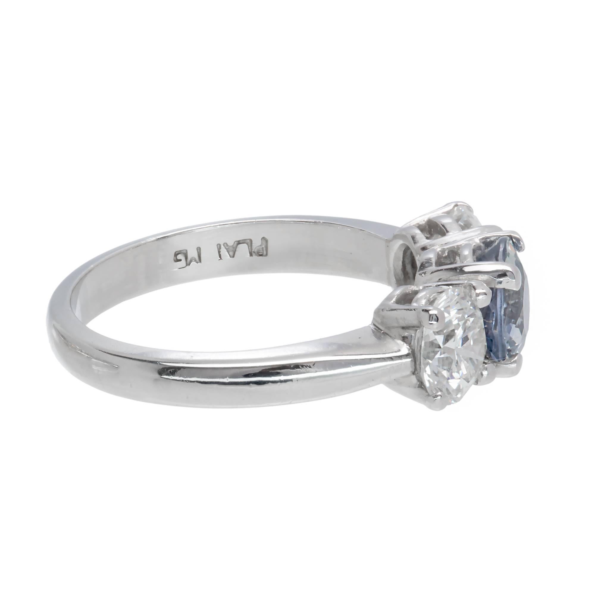 Peter Suchy GIA Certified 1.05 Carat Sapphire Diamond Engagement Ring 1