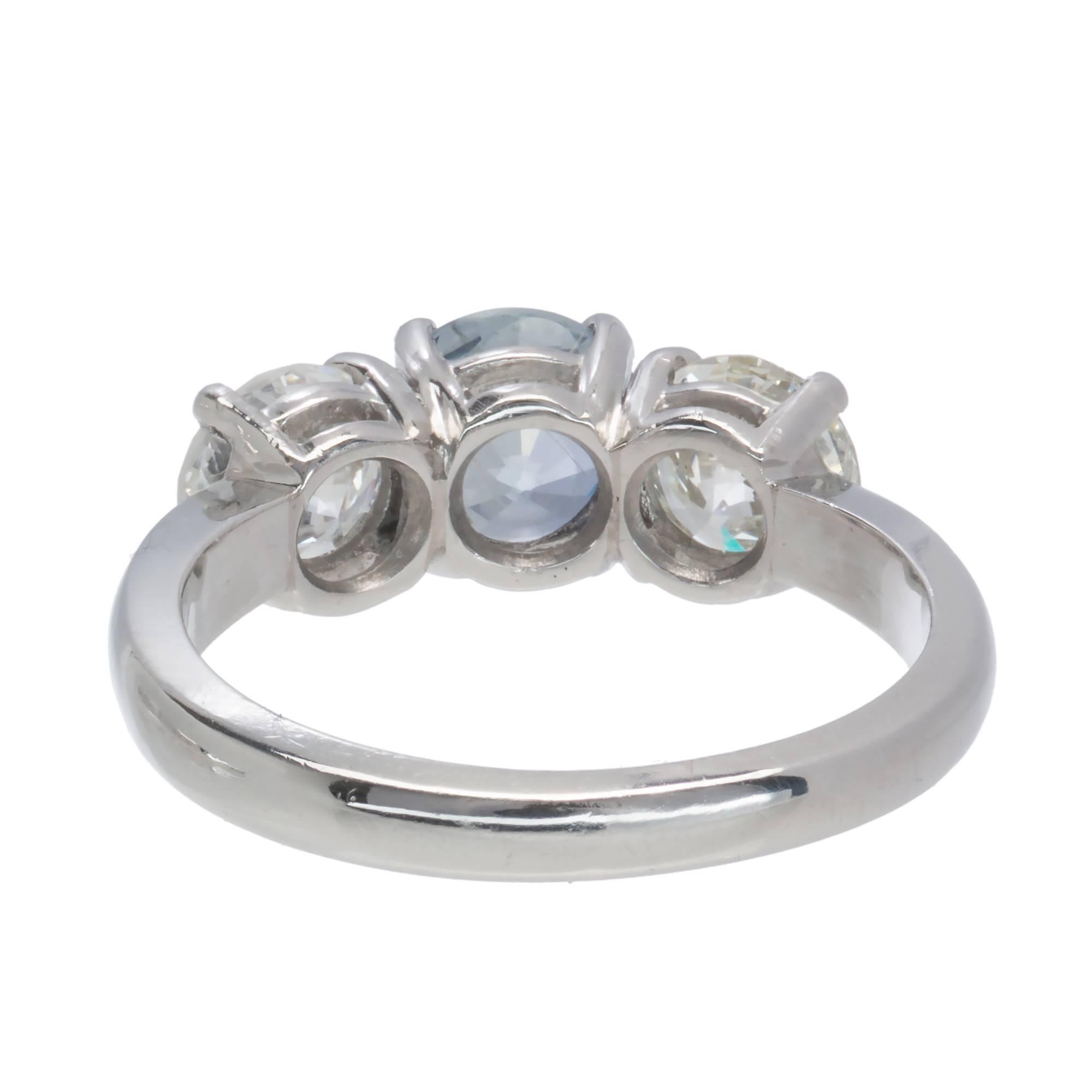 Women's Peter Suchy GIA Certified 1.05 Carat Sapphire Diamond Engagement Ring