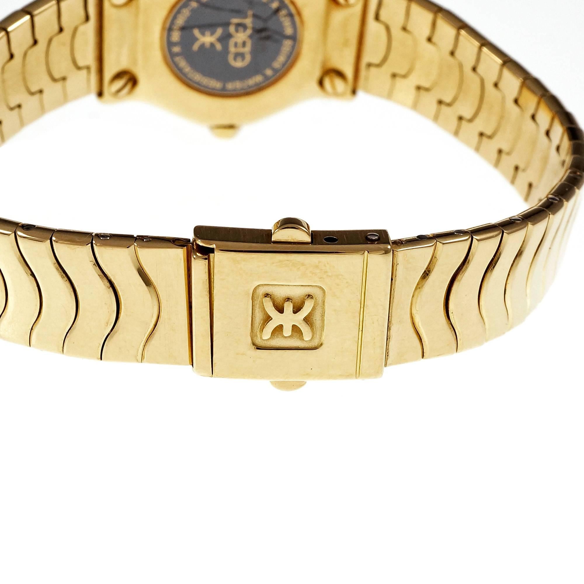 Women's Ebel Ladies Diamond Gold Wave Wristwatch