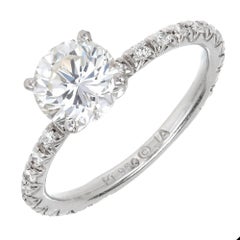 GIA Certified 1.02 Diamond Platinum Solitaire Engagement Ring